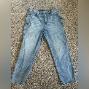 J Crew Distressed Light Blue Straight Jeans
